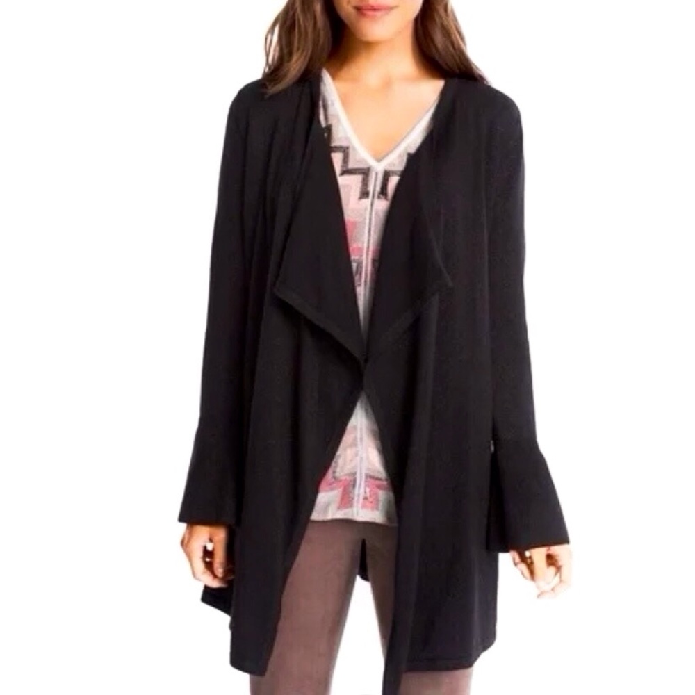 White House Black Market Cardigan Sweater Open Front Waterfall Shimmer Small